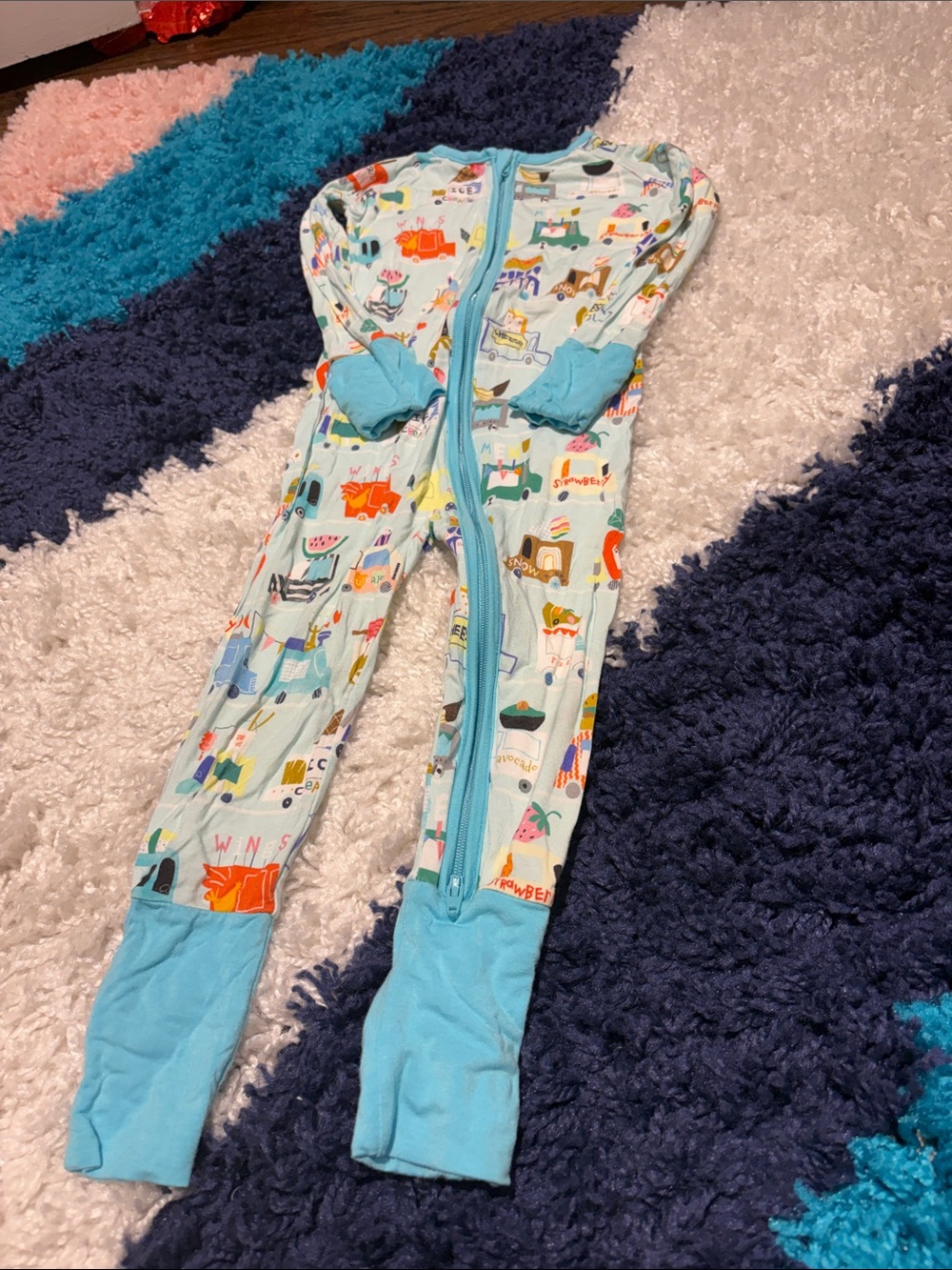 Little sleepies  food truck  Print Zip One-Piece Pajama